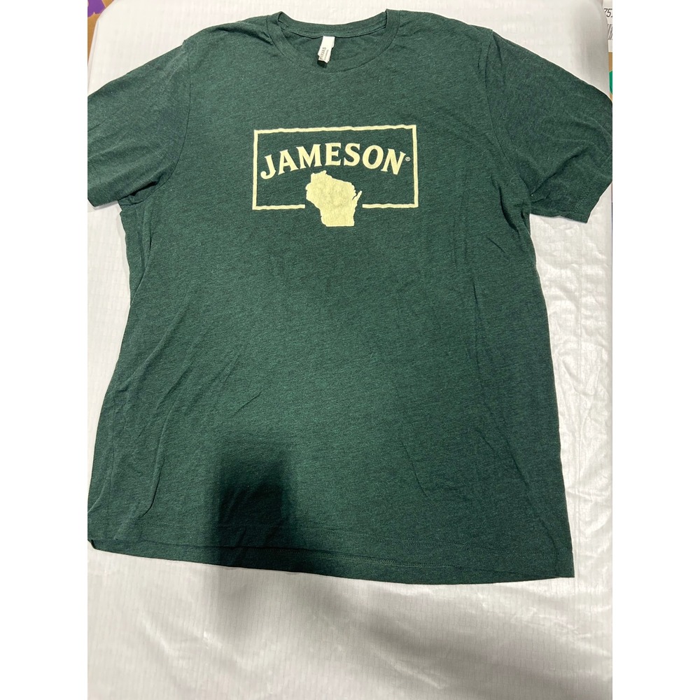 Jameson Irish Whiskey Wisconsin State‎ Graphic T-Shirt Green Mens 2XL Tri-Blend